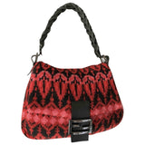 Fendi mamma baguette  red cloth handbag