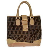 Fendi brown cloth handbag