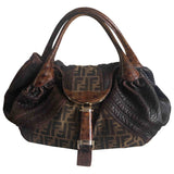 Fendi spy brown leather handbag