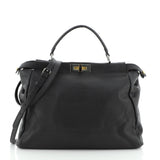 Fendi peekaboo black leather handbag