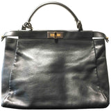 Fendi peekaboo black leather handbag