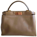 Fendi peekaboo brown leather handbag