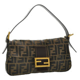 Fendi mamma baguette  brown cloth handbag