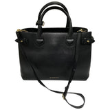 Burberry the banner  black leather handbag