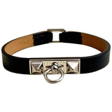 Hermès rivale black leather bracelets