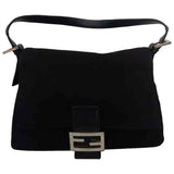 Fendi mamma baguette  black cloth handbag