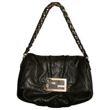 Fendi mamma baguette  black leather handbag