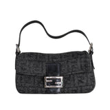 Fendi baguette blue cloth clutch bag