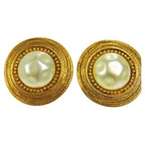 Chanel baroque gold pearls earrings