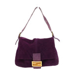 Fendi mamma baguette  purple suede handbag