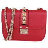 Valentino Garavani glam lock red patent leather handbag