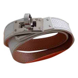 Hermès kelly double tour white leather bracelets