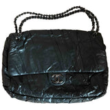 Chanel anthracite leather handbag