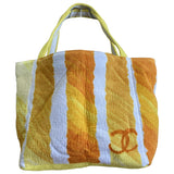 Chanel yellow cotton handbag