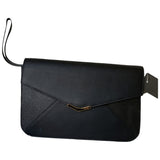 Fendi black leather clutch bag