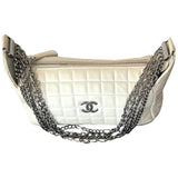 Chanel white leather handbag