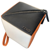 Fendi black leather clutch bag