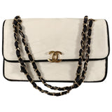 Chanel white leather handbag