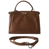 Fendi peekaboo brown leather handbag