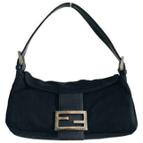 Fendi baguette black cloth handbag