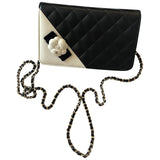 Chanel wallet on chain black leather handbag