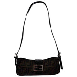 Fendi brown cloth clutch bag