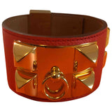 Hermès collier de chien  orange leather bracelets