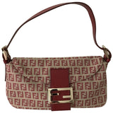 Fendi baguette red cloth handbag