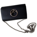 Fendi black leather clutch bag