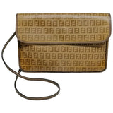 Fendi camel cloth handbag