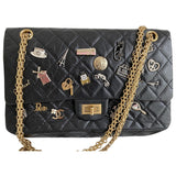 Chanel 2.55 black leather handbag