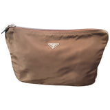 Prada brown polyester clutch bag