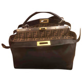 Fendi peekaboo black leather handbag