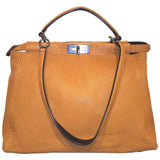 Fendi peekaboo camel leather handbag