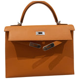 Hermès kelly 32 orange leather handbag