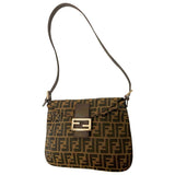 Fendi baguette brown cloth handbag