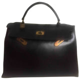 Hermès kelly 32 black leather handbag