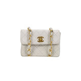 Chanel white leather handbag