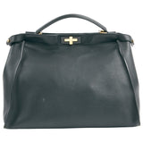 Fendi peekaboo black leather handbag