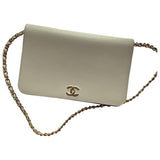 Chanel beige leather handbag