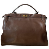 Fendi peekaboo brown leather handbag