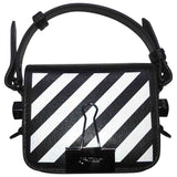 Off-white binder black leather handbag