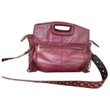 Maje sac m burgundy leather handbag