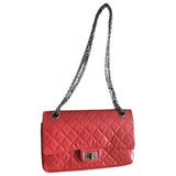 Chanel 2.55 red patent leather handbag