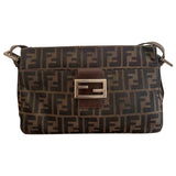 Fendi baguette brown cloth handbag