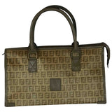 Fendi peekaboo defender brown cloth handbag