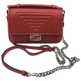 Fendi baguette red leather handbag