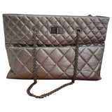 Chanel 2.55 silver leather handbag