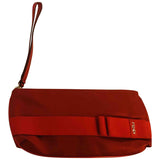 Fendi red silk clutch bag