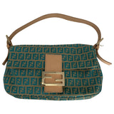 Fendi baguette turquoise cloth handbag